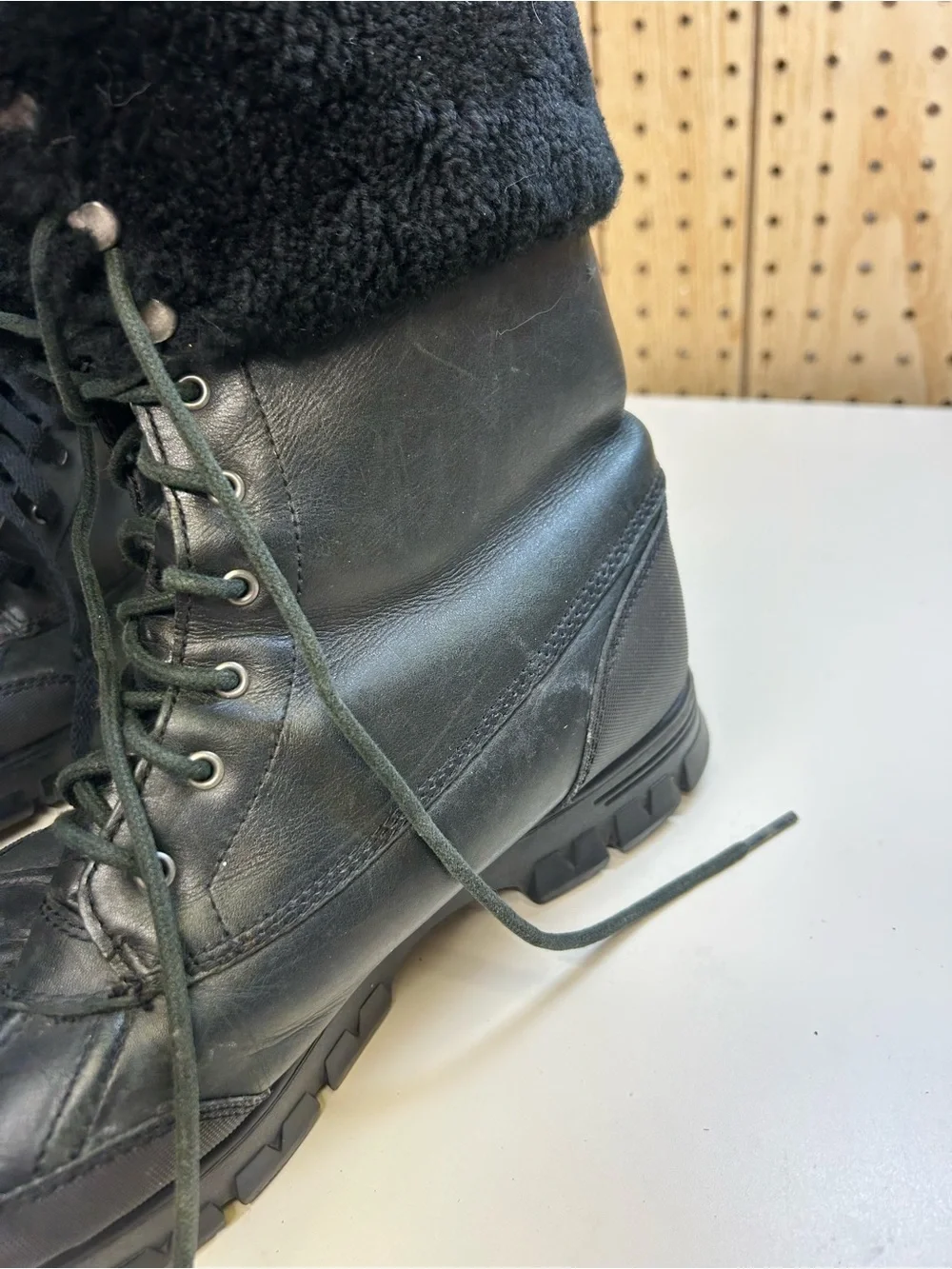 Lauren Ralph Lauren Black Shearling-Lined Lace-Up Boots
